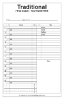 Premium Traditional Lineup Card with Roster